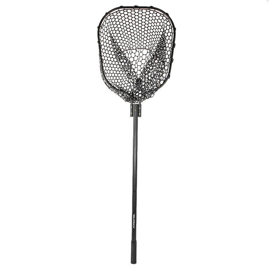 YakAttack - 16 x 19 Landing Net with 35.5 Long Telescoping Handle and Rubber Netting, Black