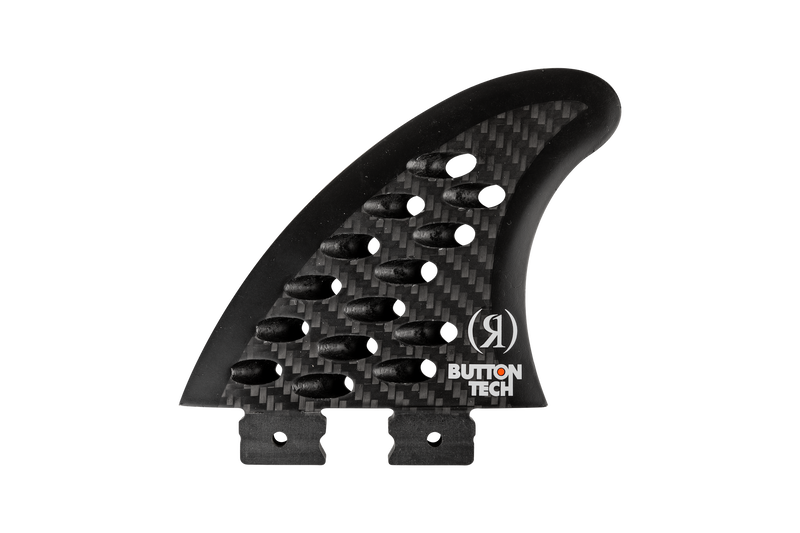 Load image into Gallery viewer, 3.5 in. - Button - Cheese Grater - Left Surf Fin - Carbon - 2025
