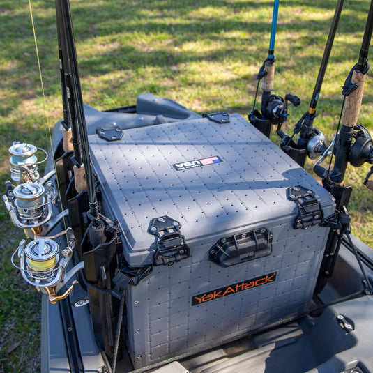 YakAttack - BlackPak Pro Kayak Fishing Crate - 16x 16 Battleship Grey