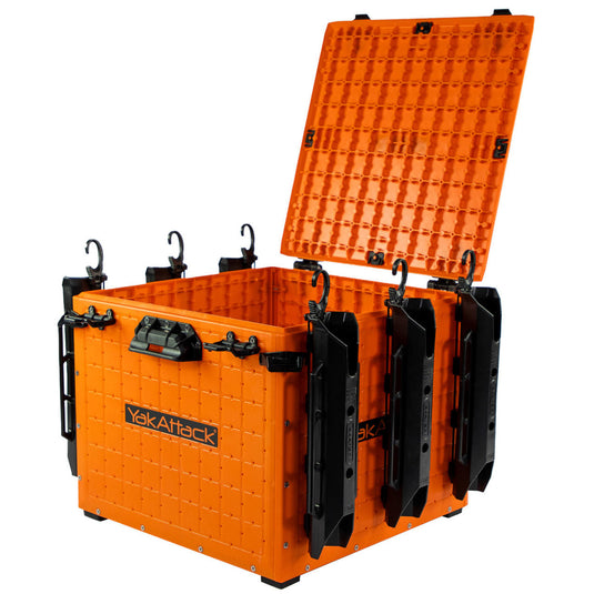 YakAttack - BlackPak Pro Kayak Fishing Crate - 16x 16 YakAttack Orange